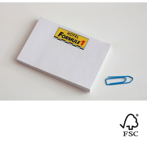 Bloc post-it repositionnables publicitaires France 100 x 74 mm 100 feuilles FSC