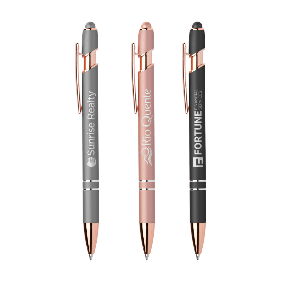 Stylo stylet publicitaire personnalisé express Goldstar® Prince Softy Rose Gold Métallique