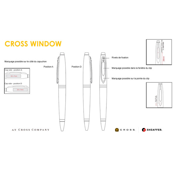 Stylo bille Cross personnalisable Window