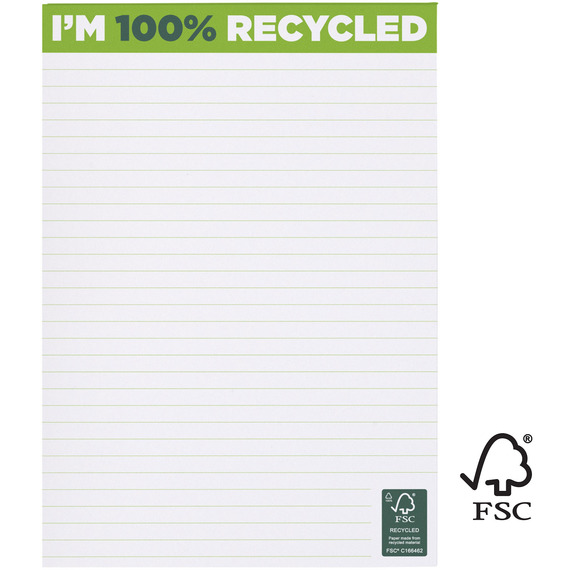 Bloc-notes publicitaire Desk-mate® A5 recyclé FSC