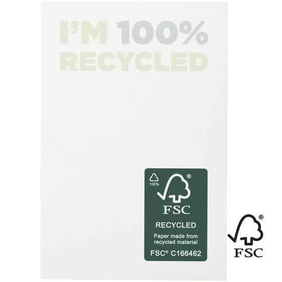 Notes autocollantes publicitaires recyclées 50 x 75 mm Sticky-Mate® FSC