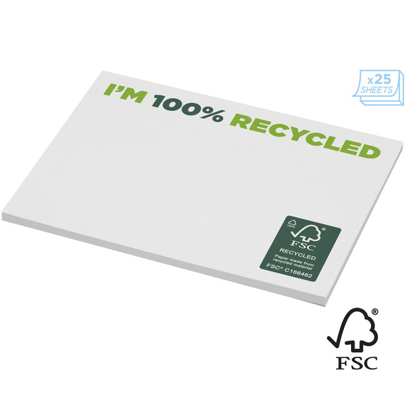 Post-its publicitaires recyclées 100 x 75 mm Sticky-Mate® FSC