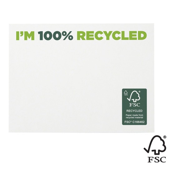 Post-its publicitaires recyclées 100 x 75 mm Sticky-Mate® FSC