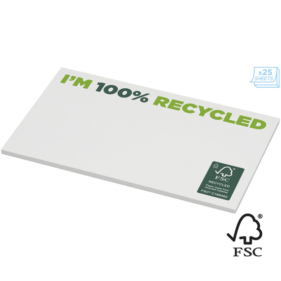 Post-its publicitaires recyclées 127 x 75 mm Sticky-Mate® FSC