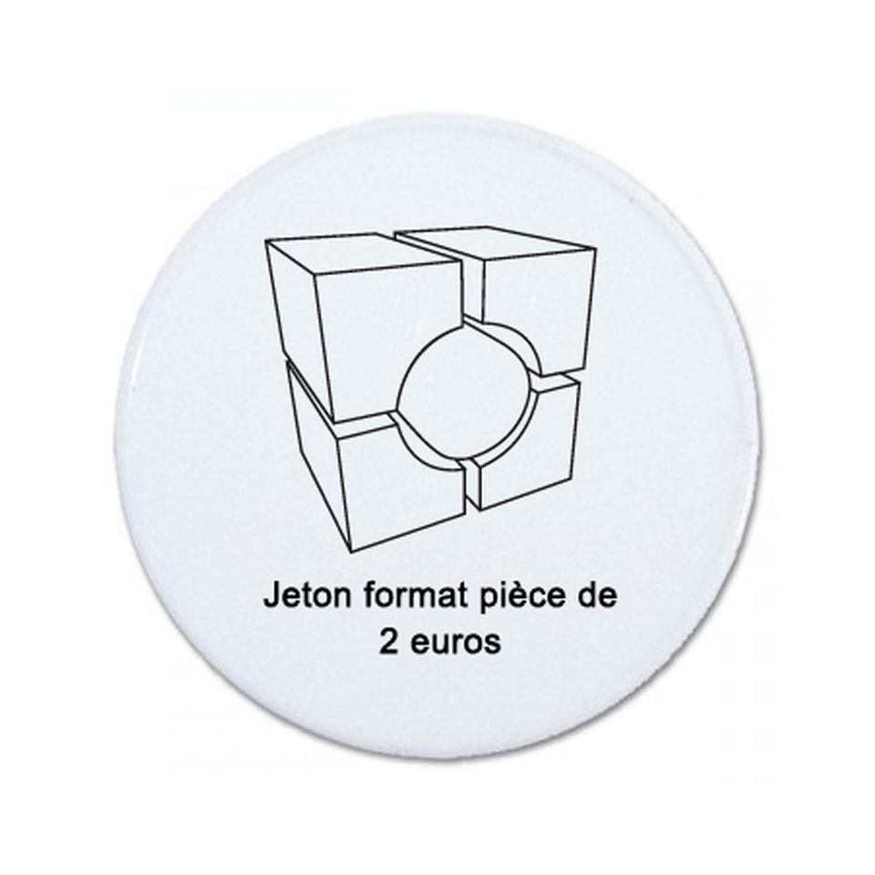 Jeton caddie publicitaire 2 euros