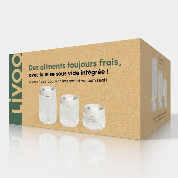 Set publicitaire de 3 bocaux sous vide