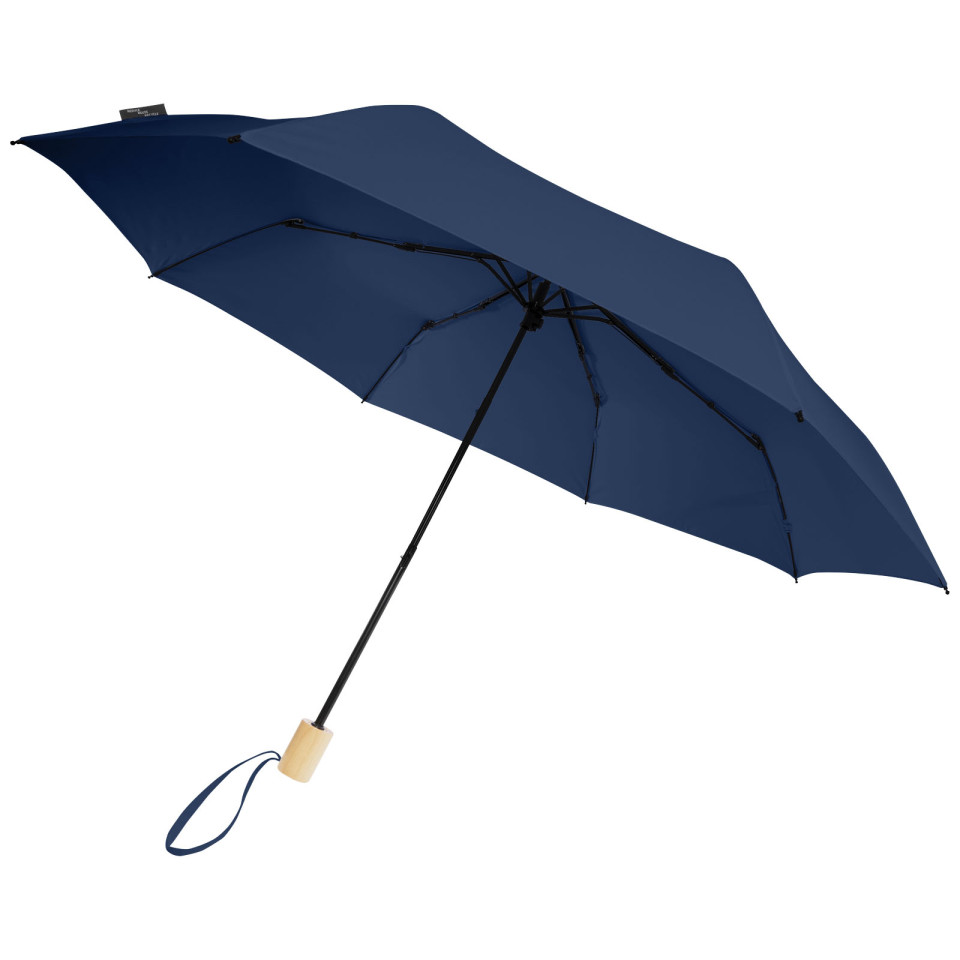 Parapluie publicitaire 21" pliable windproof en PET recyclé Birgit