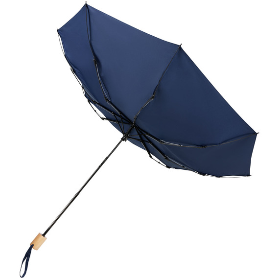 Parapluie publicitaire 21" pliable windproof en PET recyclé Birgit