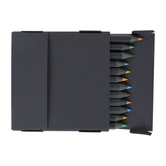 Crayon couleur personnalisé noir en étui de 12 de 8.7 cm