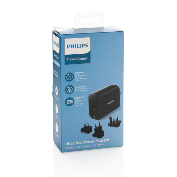 Chargeur publicitaire USB de Voyage Philips USB 30W Ultra Rapide