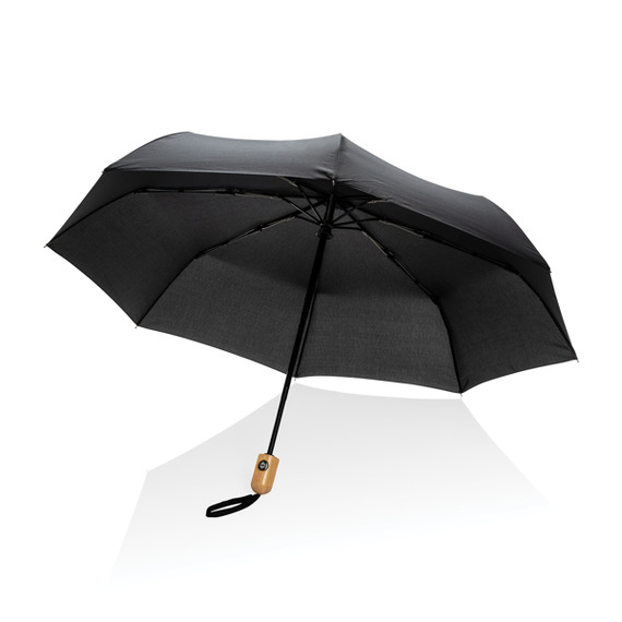 Parapluie publicitaire 21" automatique rPET 190T et bambou Impact AWARE™