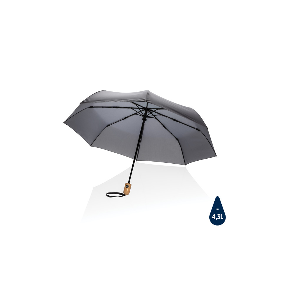 Parapluie publicitaire 21" automatique rPET 190T et bambou Impact AWARE™