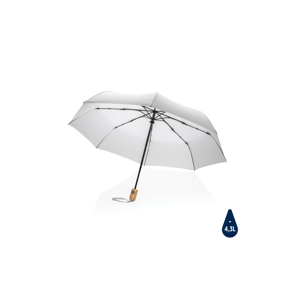 Parapluie publicitaire 21" automatique rPET 190T et bambou Impact AWARE™