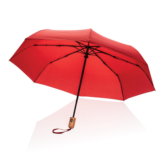 Parapluie publicitaire 21" automatique rPET 190T et bambou Impact AWARE™