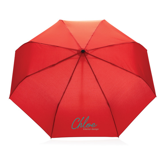 Parapluie publicitaire 21" automatique rPET 190T et bambou Impact AWARE™