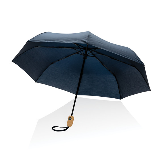 Parapluie publicitaire 21" automatique rPET 190T et bambou Impact AWARE™