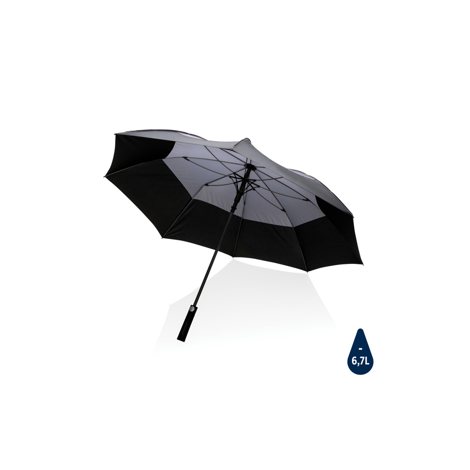 Parapluie publicitaire tempête 27" en rPET ouverture auto Impact AWARE™