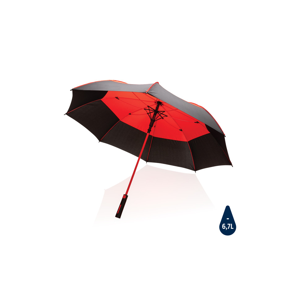 Parapluie publicitaire tempête 27" en rPET ouverture auto Impact AWARE™