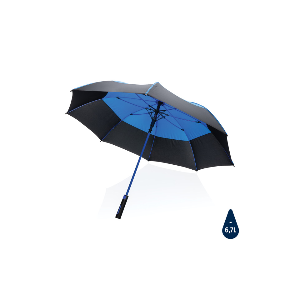 Parapluie publicitaire tempête 27" en rPET ouverture auto Impact AWARE™