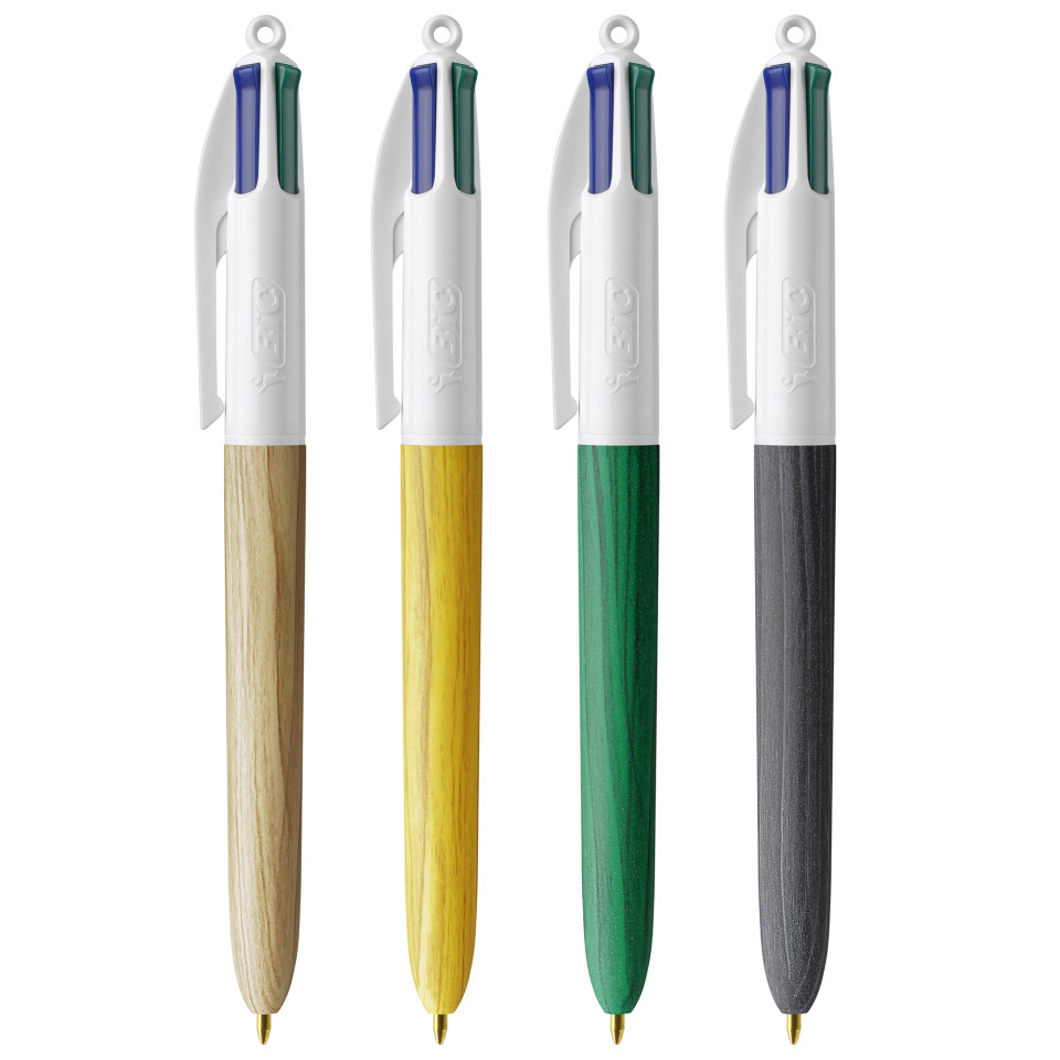 Stylo 4 couleurs publicitaire BIC® Wood Style