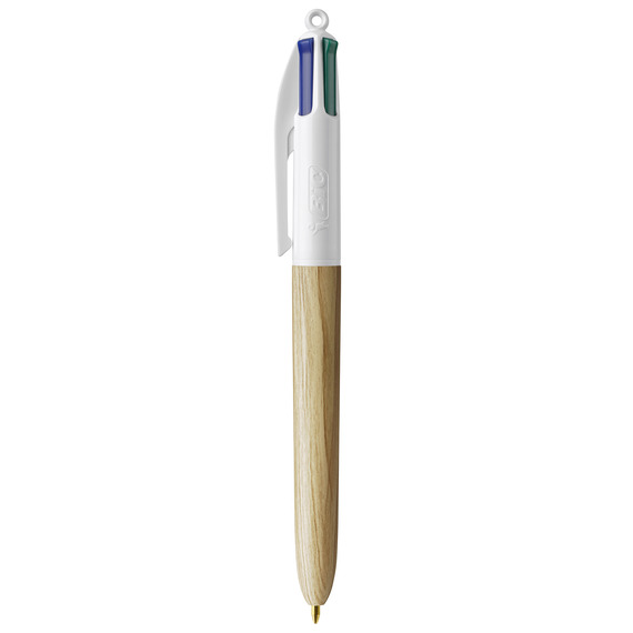 Stylo 4 couleurs publicitaire BIC® Wood Style