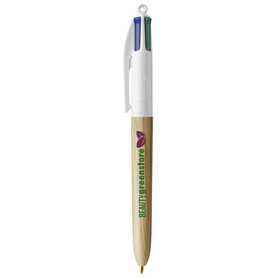 Stylo 4 couleurs publicitaire BIC® Wood Style