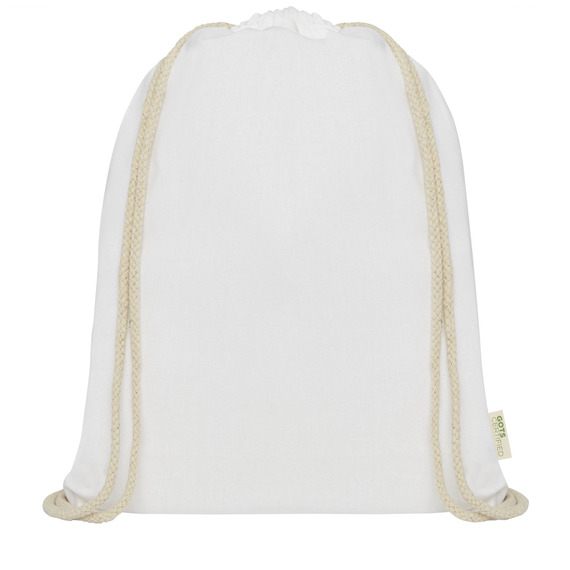 Sac publicitaire à dos avec cordon en coton organique Orissa 140 g/m² GOTS