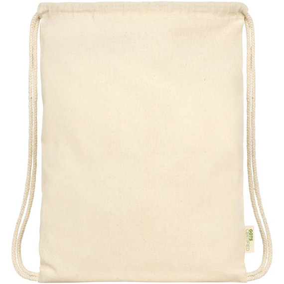 Sac publicitaire à dos avec cordon en coton organique Orissa 140 g/m² GOTS