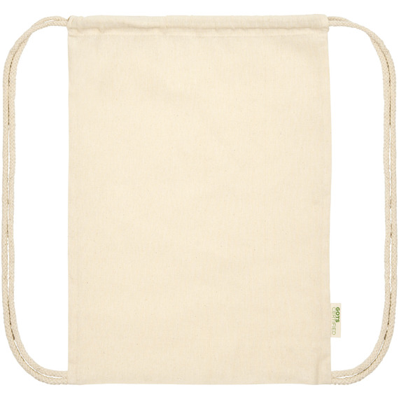 Sac publicitaire à dos avec cordon en coton organique Orissa 140 g/m² GOTS