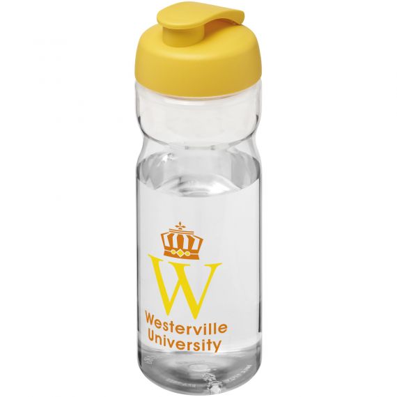 Bouteille publicitaire de sport H2O Active® Base Tritan™ de 650 ml à couvercle à clapet