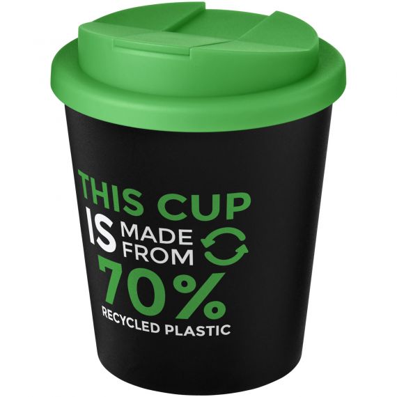 Gobelet publicitaire recyclé Americano® Espresso Eco de 250 ml avec couvercle anti-déversement