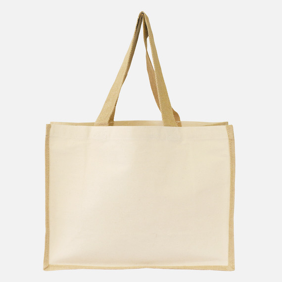 Sac cabas publicitaire en jute naturelle et coton 320g 420x190x330 mm