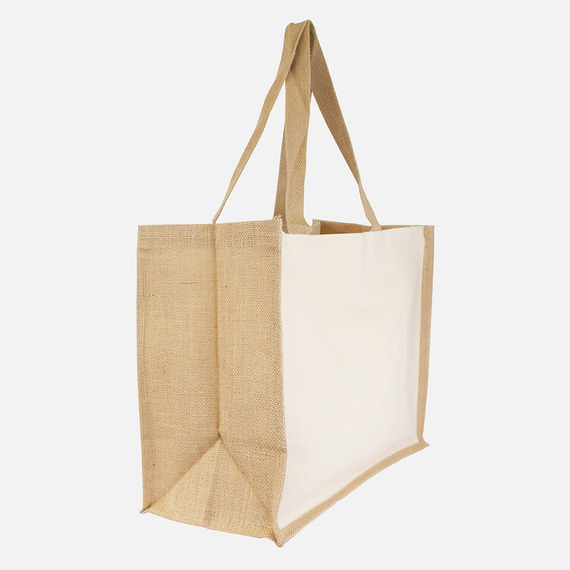 Sac cabas publicitaire en jute naturelle et coton 320g 420x190x330 mm