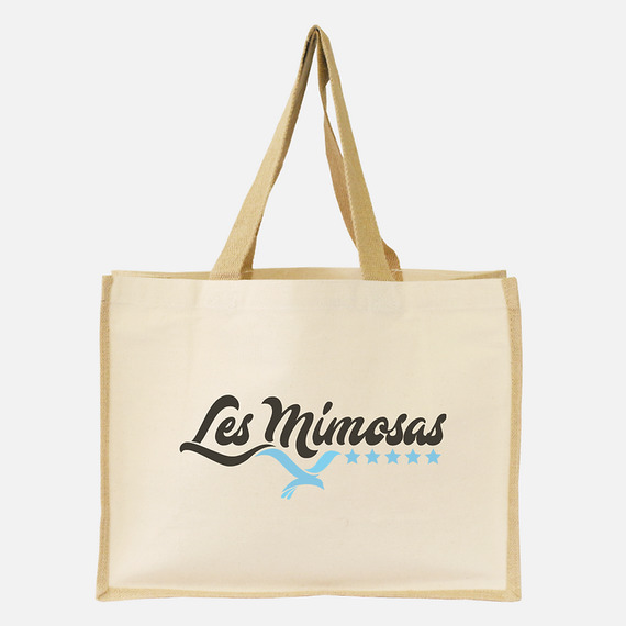 Sac cabas publicitaire en jute naturelle et coton 320g 420x190x330 mm