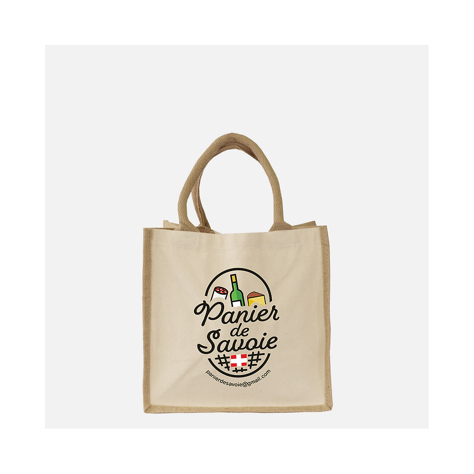 Sac shopping cabas publicitaire en jute naturelle et coton 320g 300x200x300 mm