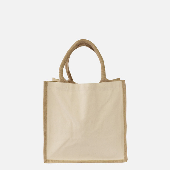 Sac shopping cabas publicitaire en jute naturelle et coton 320g 300x200x300 mm