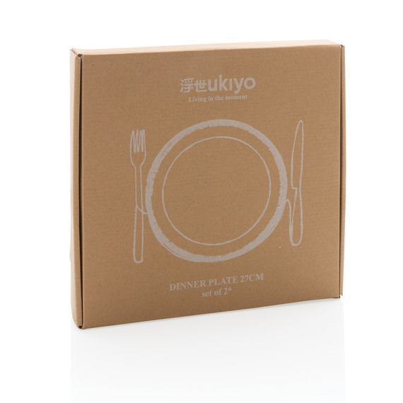 Set publicitaire de 2 assiettes 28cm Ukiyo