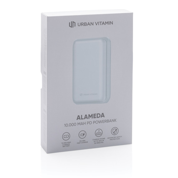 Powerbank publicitaire 10.000 mAh 18W PD Urban Vitamin Alameda