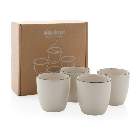 Set publicitaire 4 tasses 120ml Ukiyo