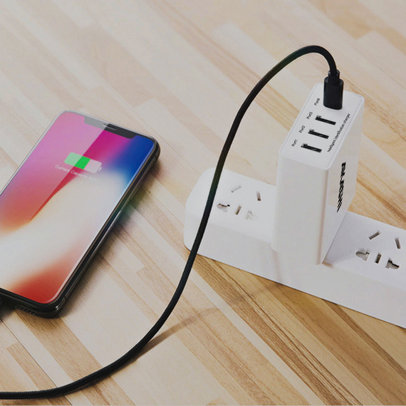 Chargeur publicitaire Secteur Prise Murale  à Charge Rapide  avec 4 Ports USB