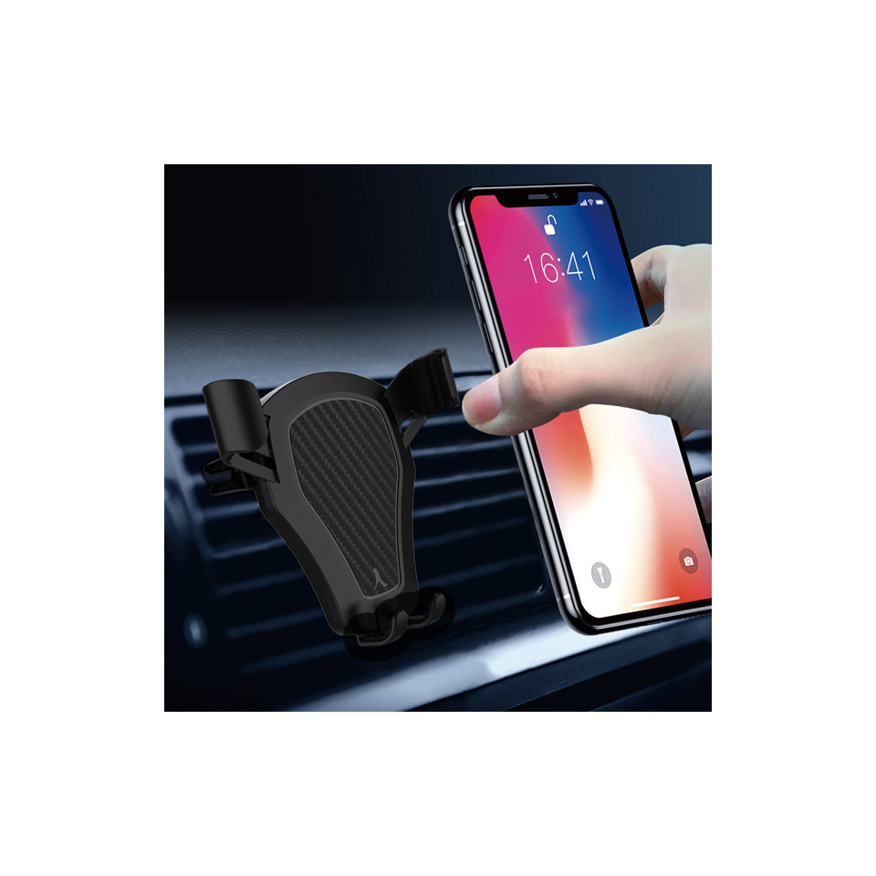 Support publicitaire de Téléphone Gravité pour Voiture avec Fixation Grille d'Aération, Orientable à 360