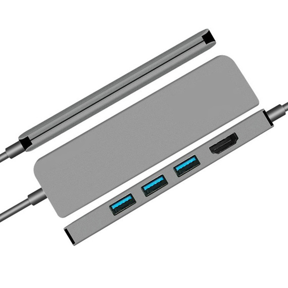 Adaptateur publicitaire Hub USB-C 5 en 1 HDMI, 3 Ports USB, Port USB-C Power Delivery