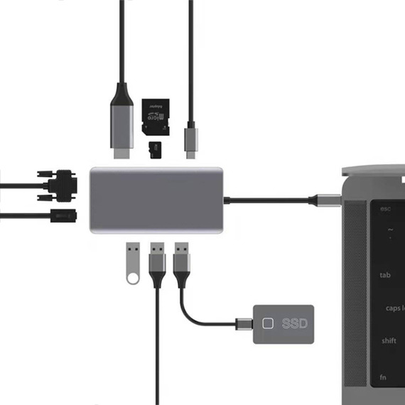 Adaptateur publicitaire Hub USB C 9-en-1