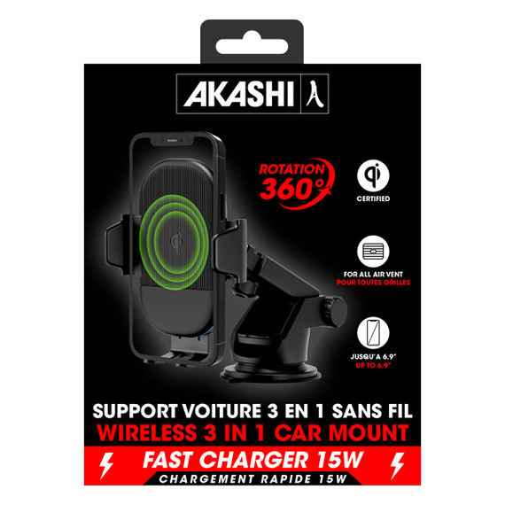 Support publicitaire Téléphone Chargeur Sans Fil pour Voiture 15W