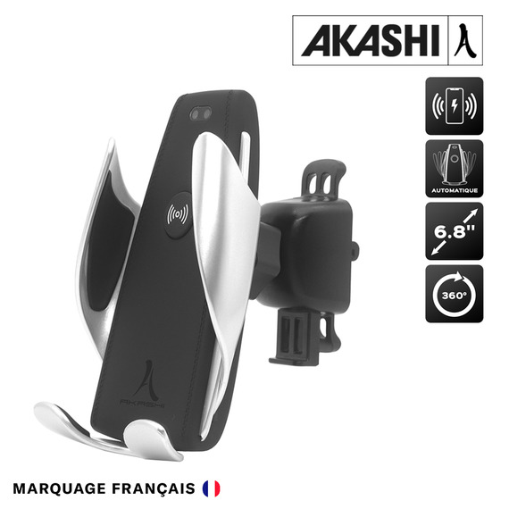 Support publicitaire de voiture Automatique avec Charge Sans Fil Rapide 15W Akashi