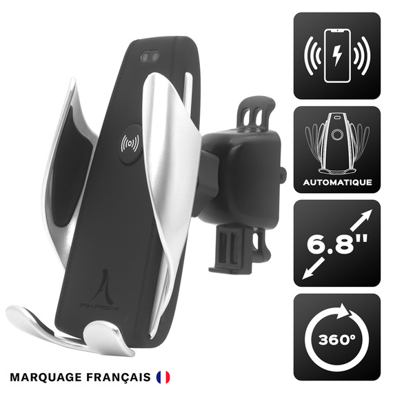 Support publicitaire de voiture Automatique avec Charge Sans Fil Rapide 15W Akashi