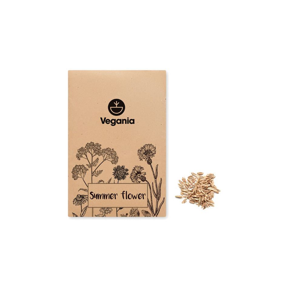 Sachet kraft personnalisable semences mélangées de fleurs d'été Made in Europe