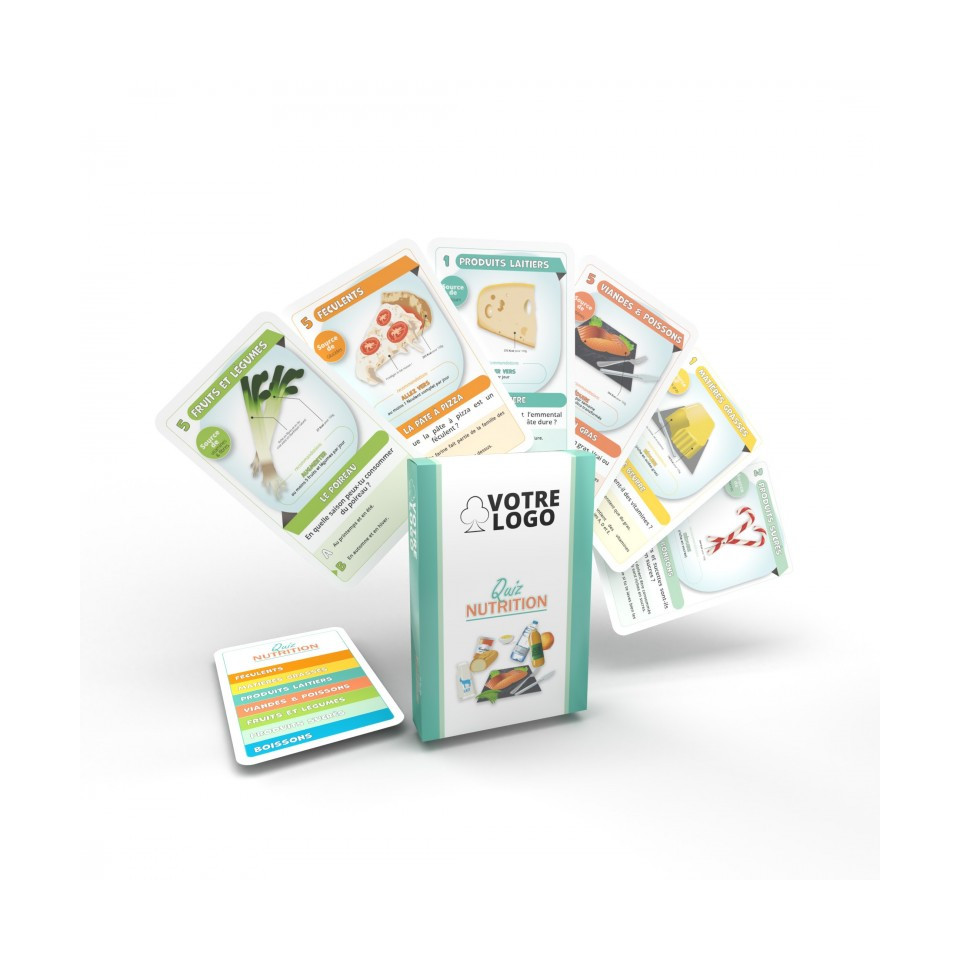 Jeux de cartes personnalisables Quiz nutrition de 44 cartes