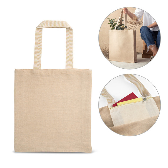 Sac shopping publicitaire en toile de jute 275g 27x41x9cm