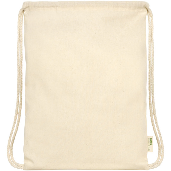 Sac à dos en coton biologique avec cordon Orissa 100 g/m² GOTS  publicitaire